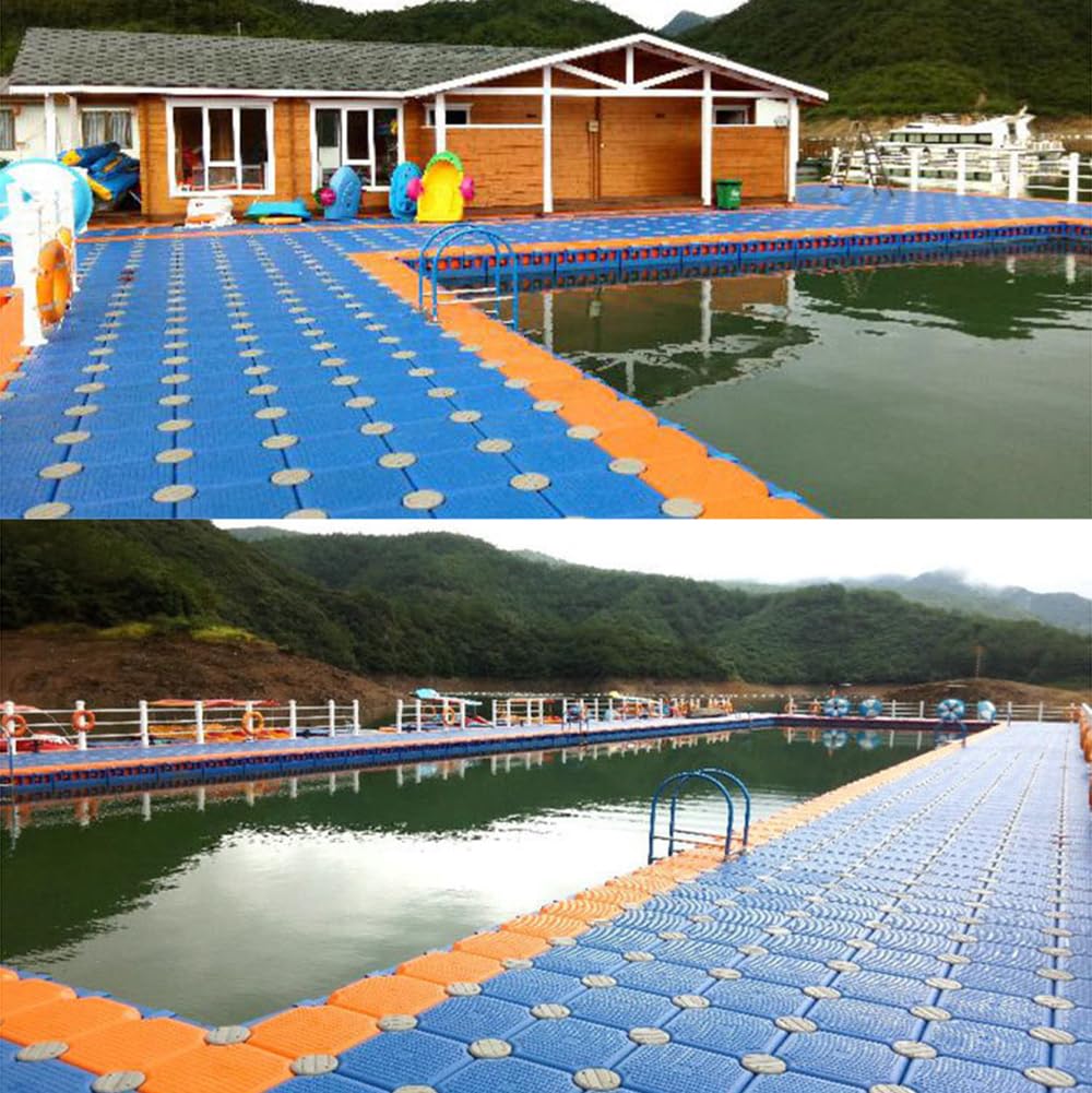 Muelle flotante – Pontón modular de plástico de alta carga para pesca, embarcadero flotante antideslizante portátil