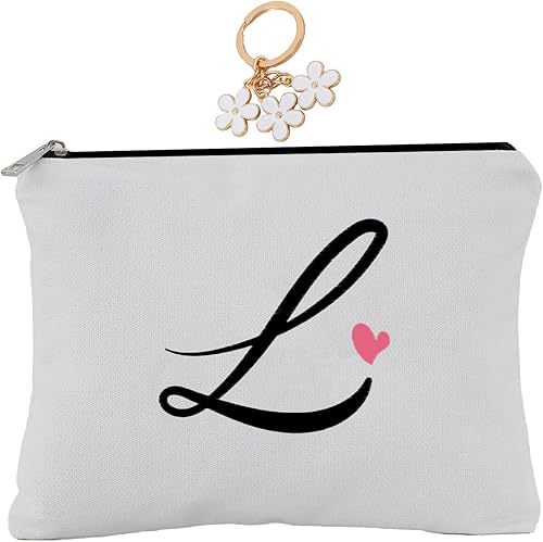 A-Z Bolsa de cosméticos con combinación de letras bordadas, bolsa de regalo personalizada, bonita bolsa de maquillaje, adecuada para bodas,