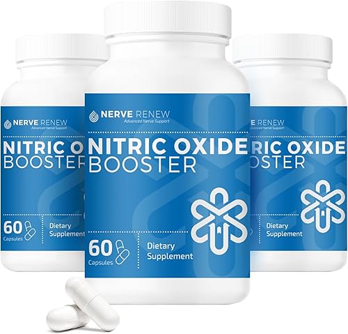 NERVE RENEW Refuerzo de óxido nítrico, suplemento de óxido nítrico con clorhidrato de arginina L para una nutrición completa de los nervios, apoya