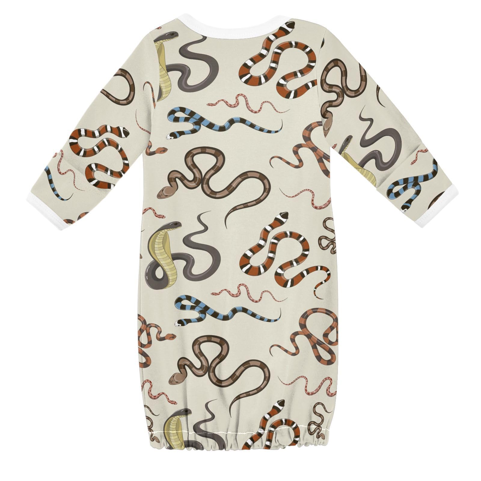 WIFIU Colorful Horrible Snake Pattern Baby Girls Boys Sleeper Gown Cotton Nightgown Long Sleeve, Baby Nightdress Sleeping Clothes for Newborn 3-6 Months Multicolor