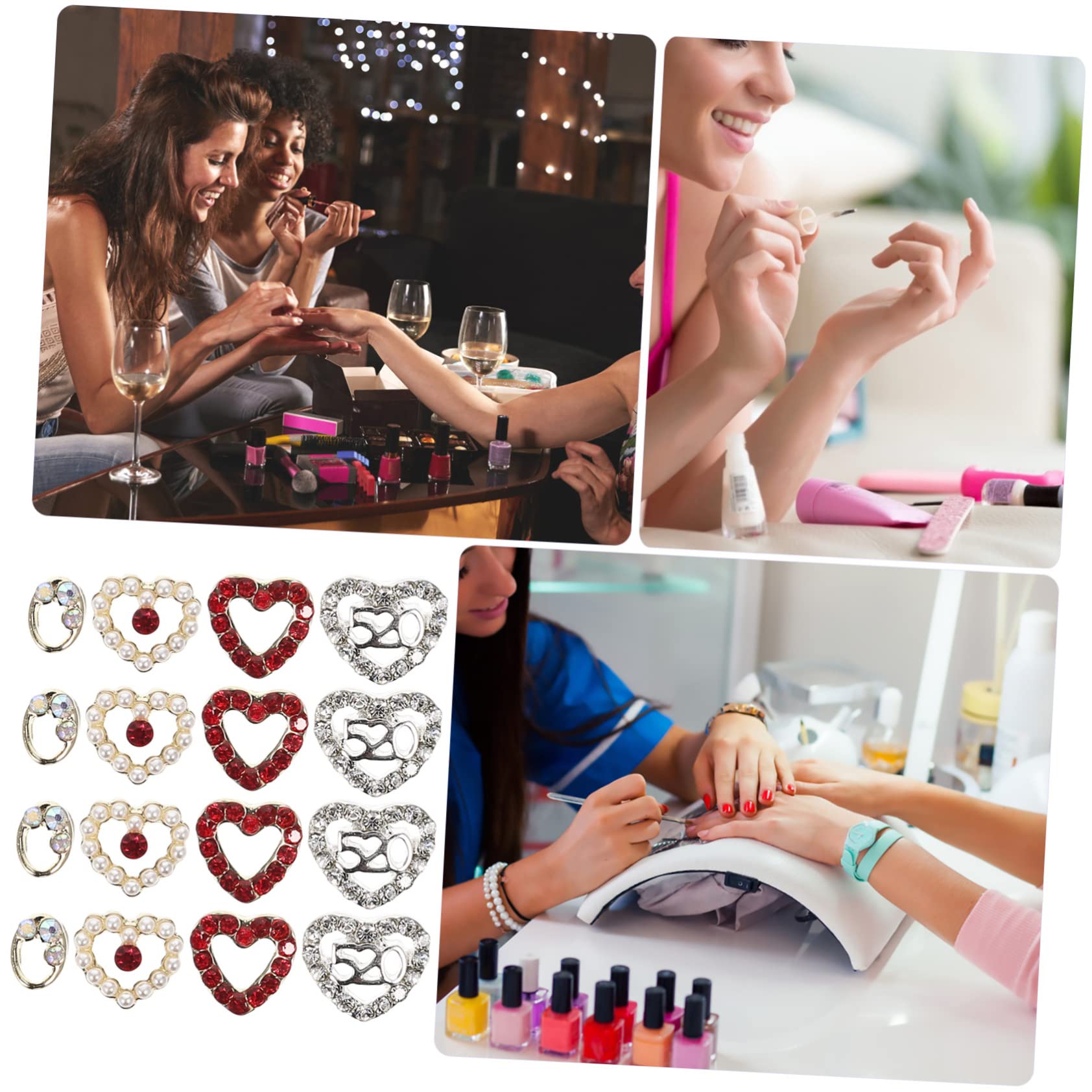 minkissy 200pezzi Charms Per Unghie Forma Di Cuore Decorazioni Per Nail Art Eleganti Ciondoli Per Unghie Perfetti Per Manicure e Artigianato Feste e Occasioni Speciali