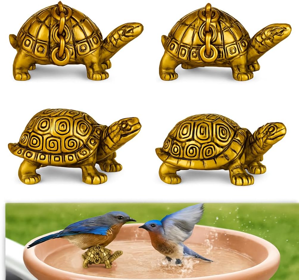 4 Pcs Mini Copper Bird Bath Disk Ornaments Purification for Birdbaths Bowl