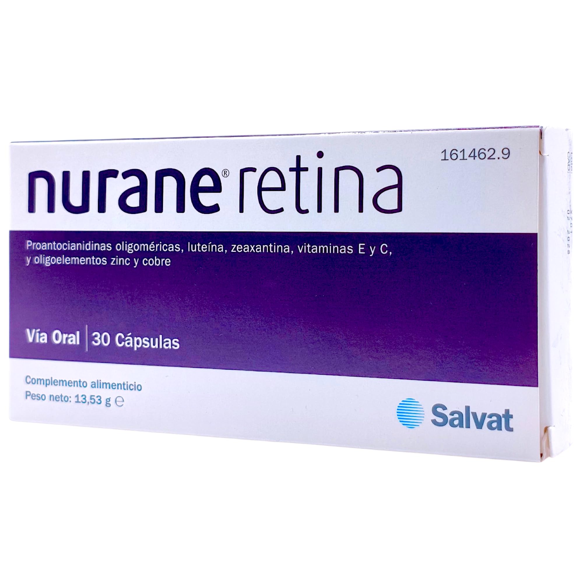 Nurane Retina 30 cápsulas - Complemento alimenticio - Con vitaminas C y E, zinc y cobre - Con luteína, zeaxantina y extracto de corteza de pino