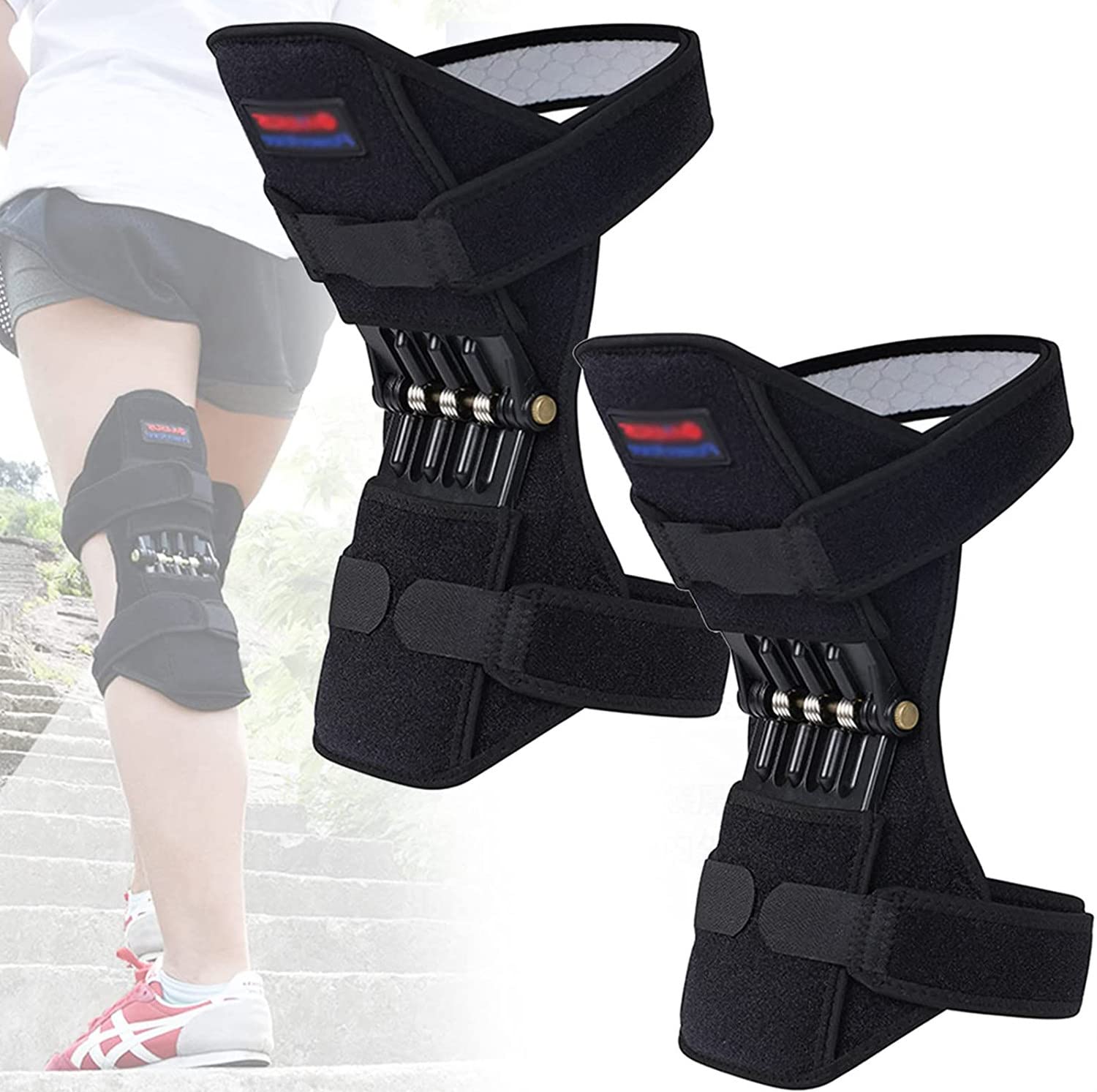 Rodilleras, Estabilizadoras Rodilleras, Deportes Old Cold Legs Rodillera, Protege Patella Boosters Spring Lift Rodillera, Soporte para Montañismo Sentadillas,3Spring