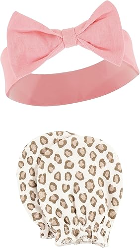 Miniatura 4 de Hudson Baby Conjunto de diadema de algodón y manoplas para rascar para bebé