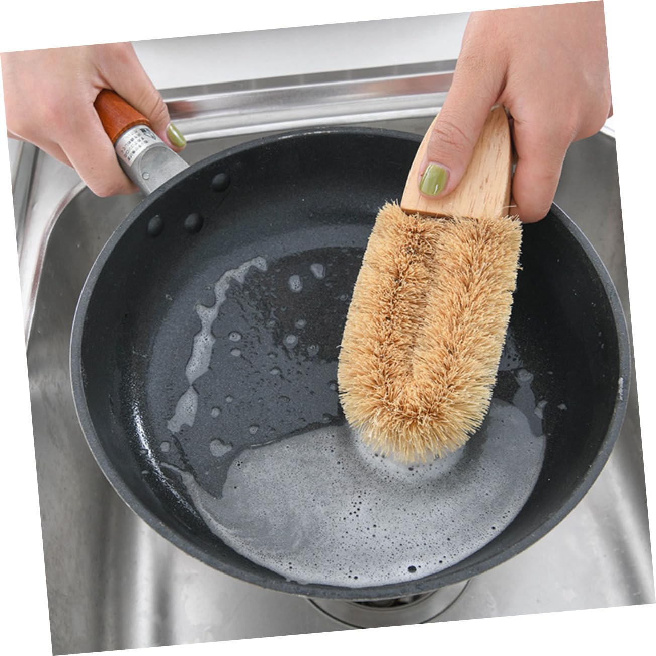 U-SD - Cepillo de limpieza para fregadero y wok, cepillo de secado de goma para limpieza de platos y sartenes, accesorios esenciales de cocina para fregar y mantener sin esfuerzo