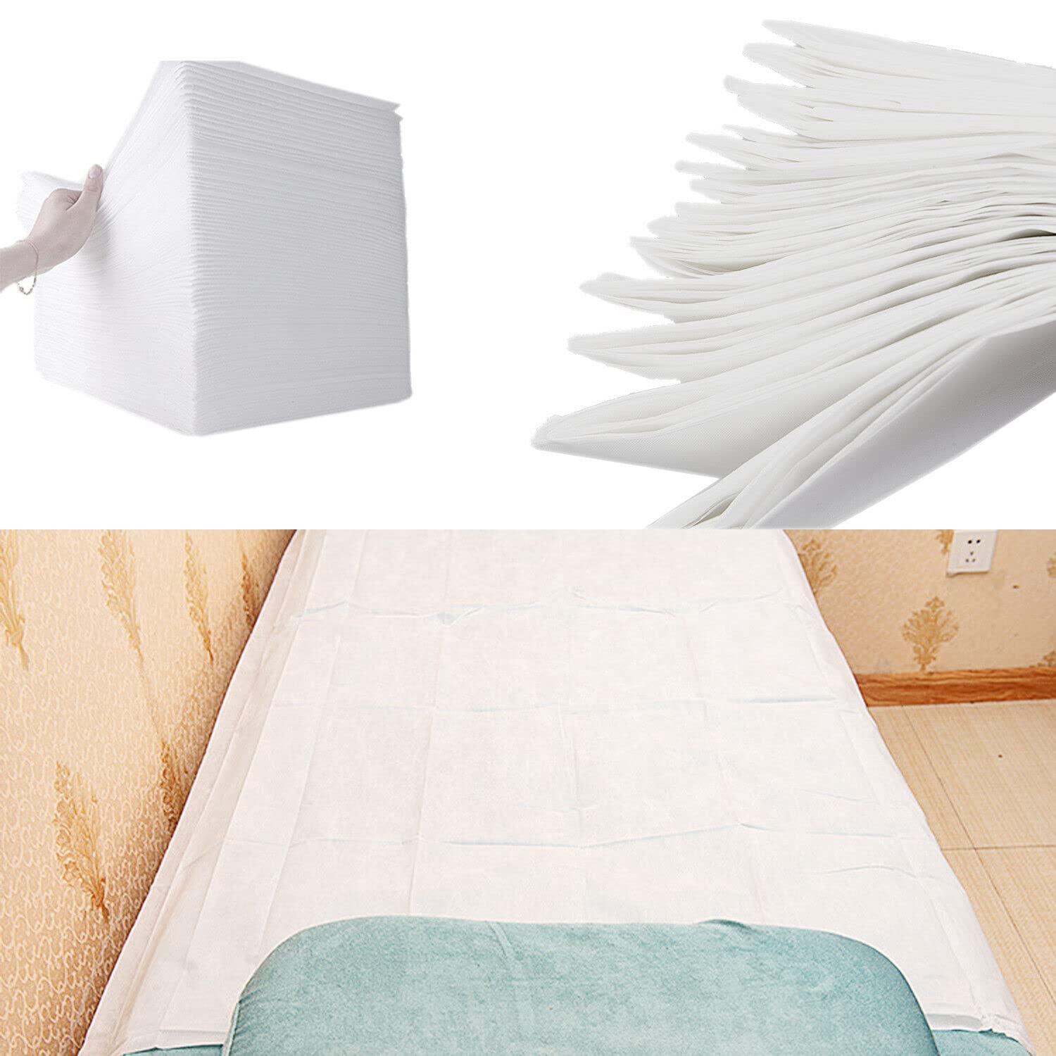 20/100 Massage Bed Sheets Disposable Table Cover Spa Couch Paper for Beauty Non-Woven Fabric Covers for Salon, Spa, Hospital Beds, Tattoo Hotels (100)