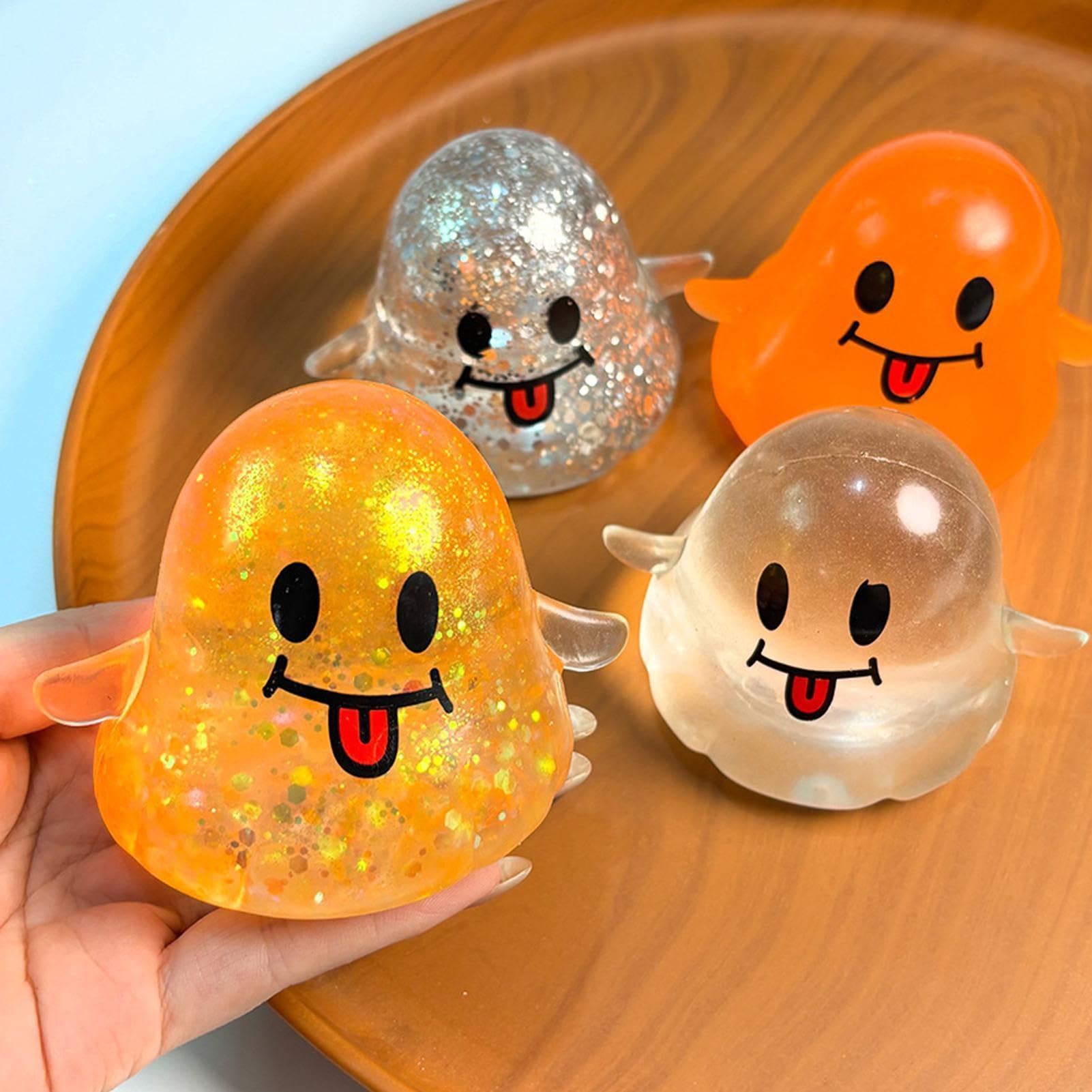 Gniotki Fidget 4-częściowy Zestaw Halloweenowych Piłek Antystresowych Wolno | Dorosłych Sensoryczne Relaksujące Zabawki Fidget dla Mężczyzn Kobiet Chłopców Dziewczynek do Domu Biura Klas