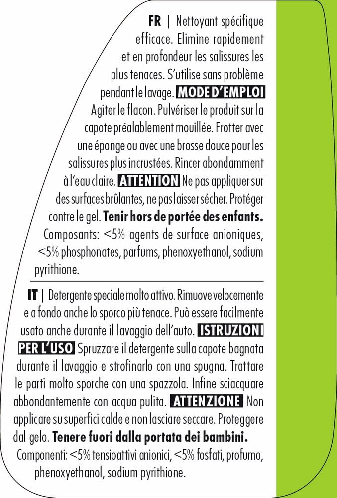 SONAX 03092000 - Detergente per capote di cabrio, D/F/I
