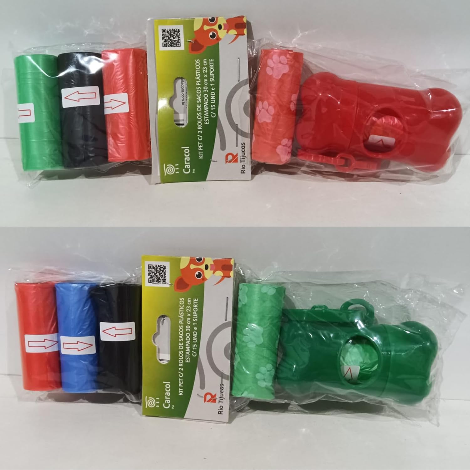 Kit Suporte Cata Caca Total de Refil 75 Saquinhos Pega Coco Cães e Gato - Muito Prático