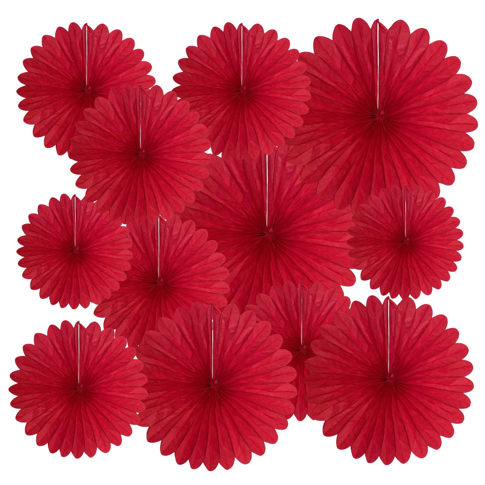 20 Pcs Red Hanging Paper Fan, Hanging Honeycomb Round Paper Fans for Weddings, Birthdays, Valentine's Day, Baby Showers, Classroom, Events Ceiling Party Supplies Decorations