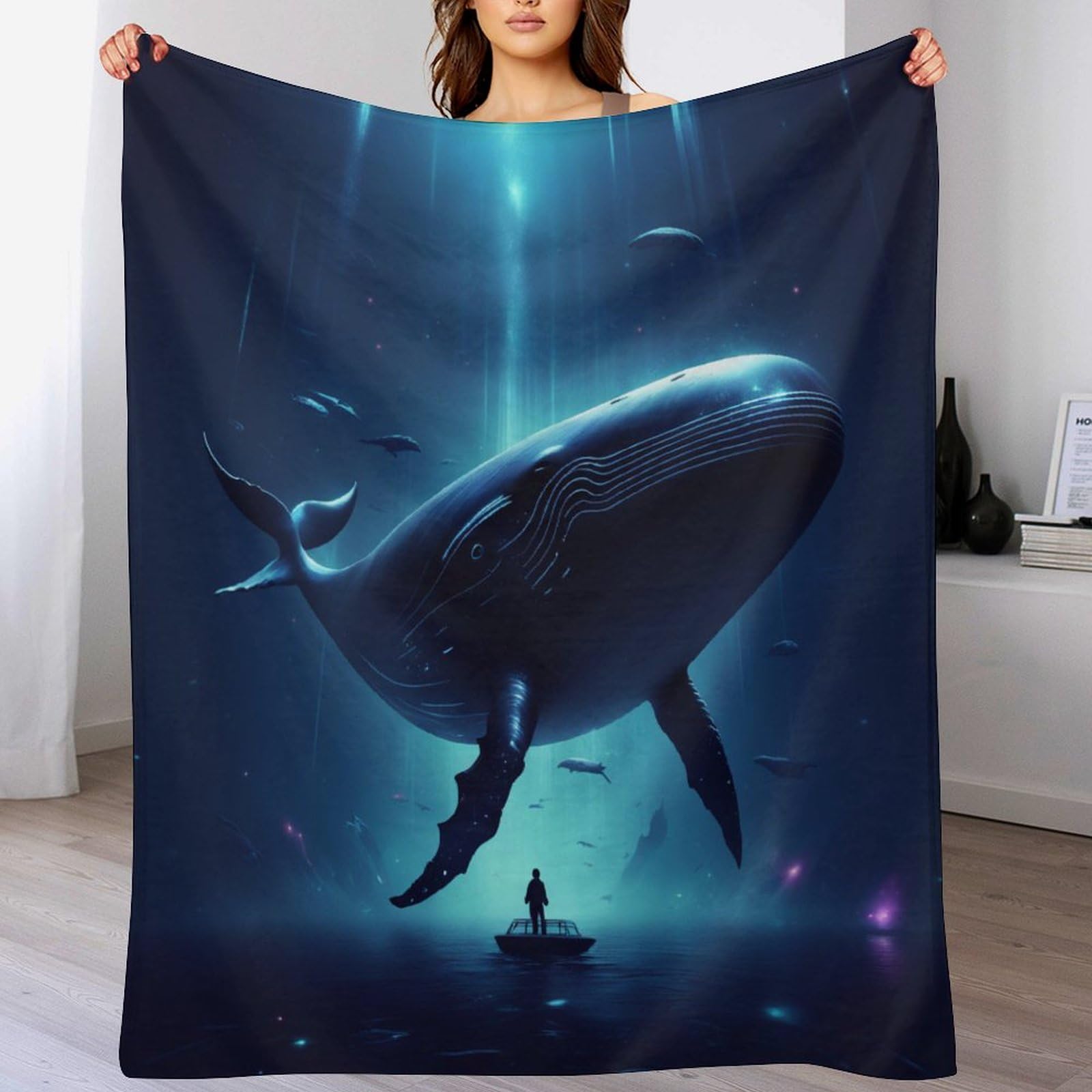 Couverture polaire baleine en flanelle de qualité supérieure douce et chaude