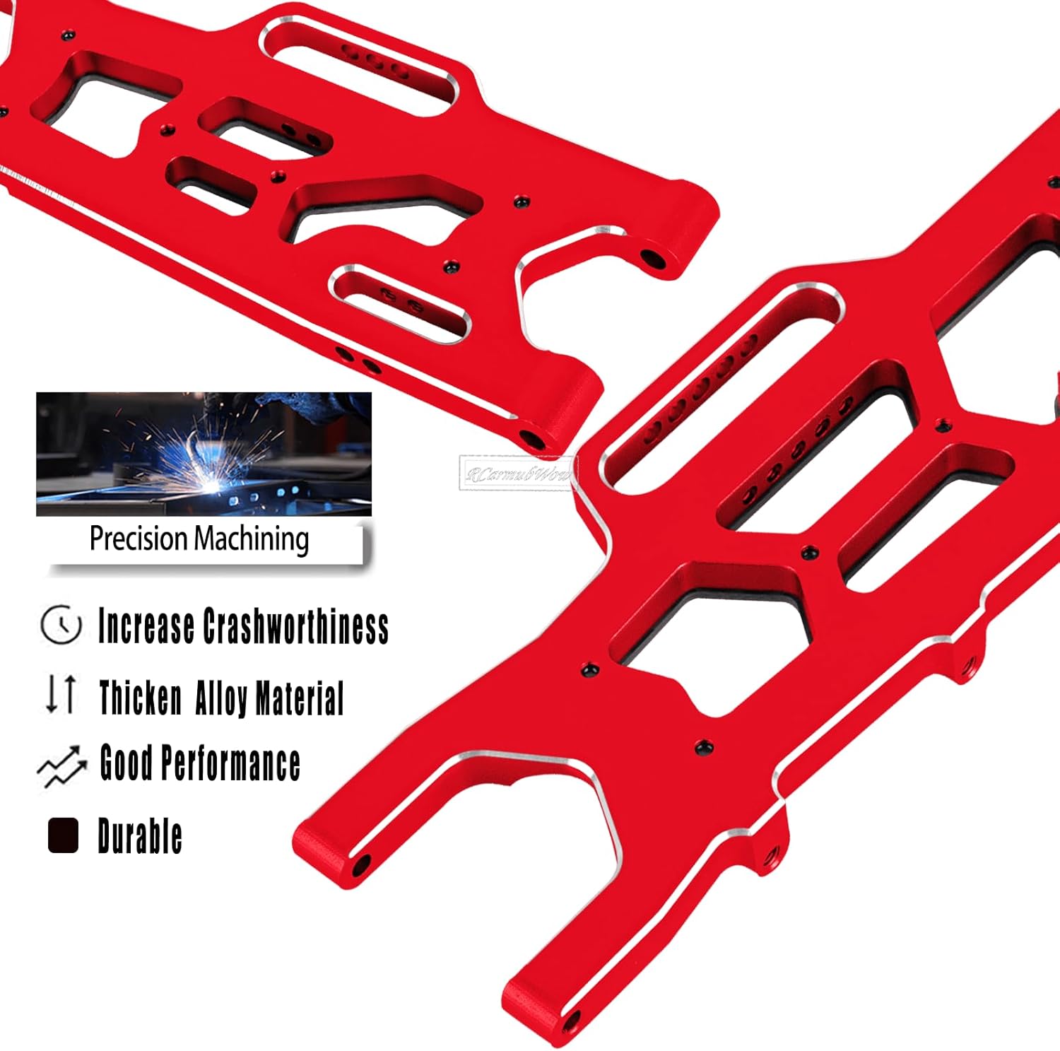 RC Alloy Suspension Arms Upgrades Part for 1/10 Outcast 4x4 4S V2 BLX,Kraton 4x4 4S V2 BLX,Front Rear A Arms Suspension Arms Hops Up,Replace ARA330711 ARA330710,Red