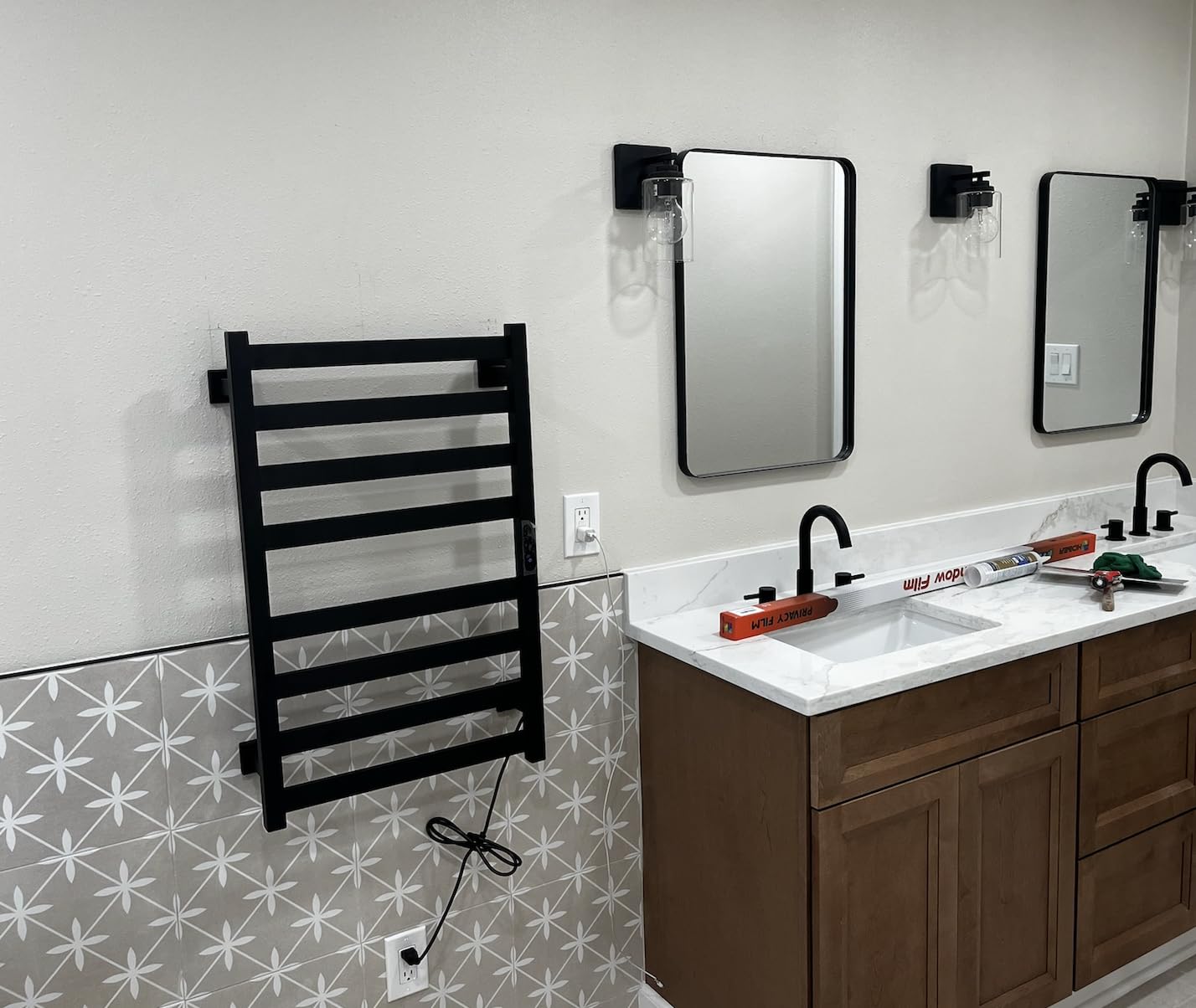Colliford 8-bar heated towel warmer wall mounted