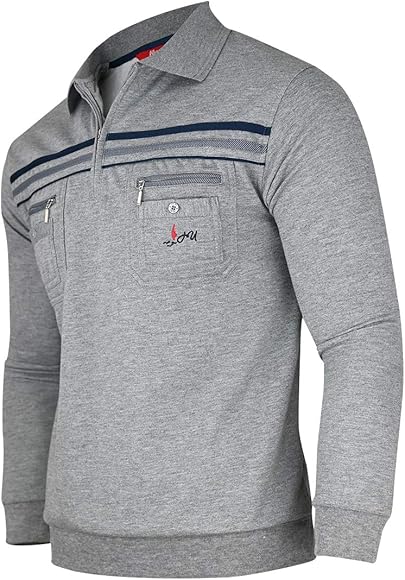 Herren langarm sweatshirt mit kragen Clearance