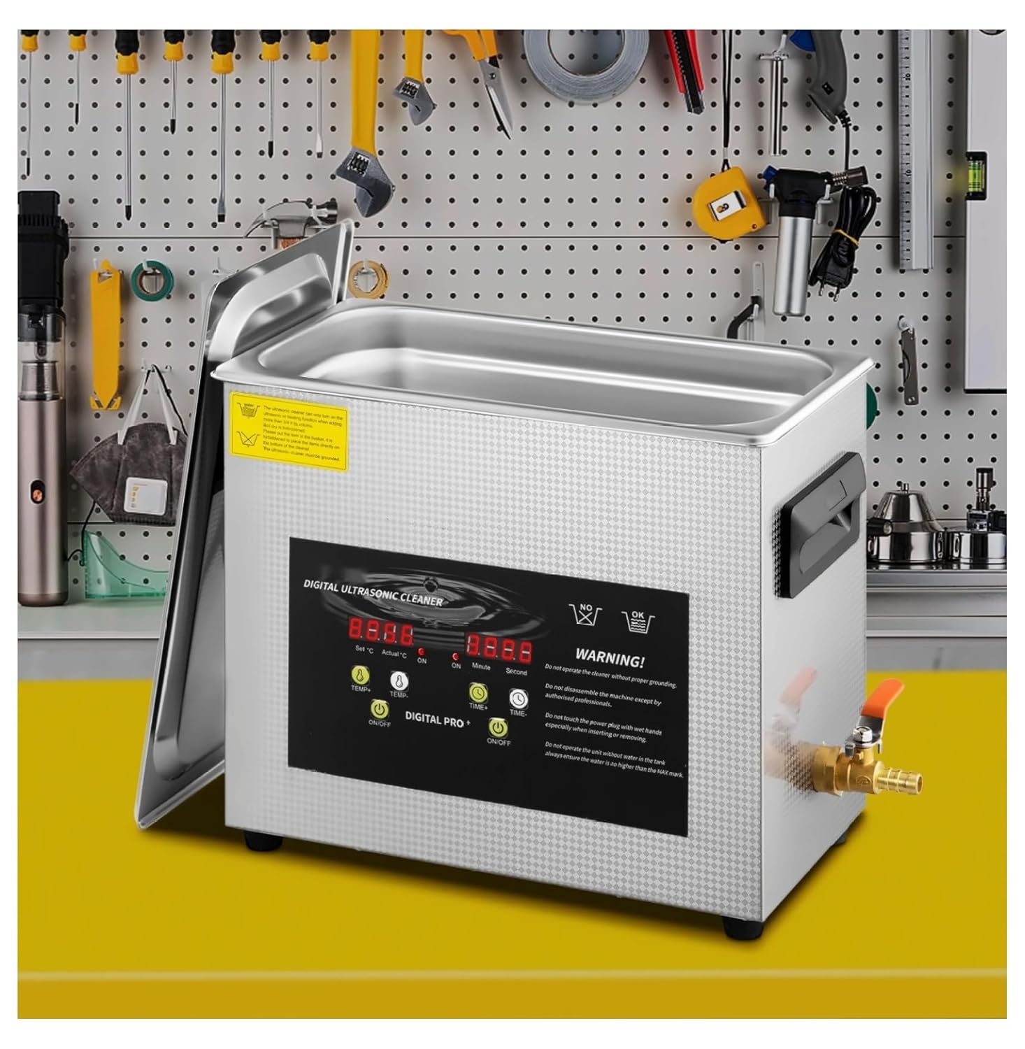 6L Ultrasonic Cleaner - 400W Heater, 180W Ultrasonic - Digital Lab Cleaner for Jewelry, Glasses, Instruments - Timer & Adjustable Temp