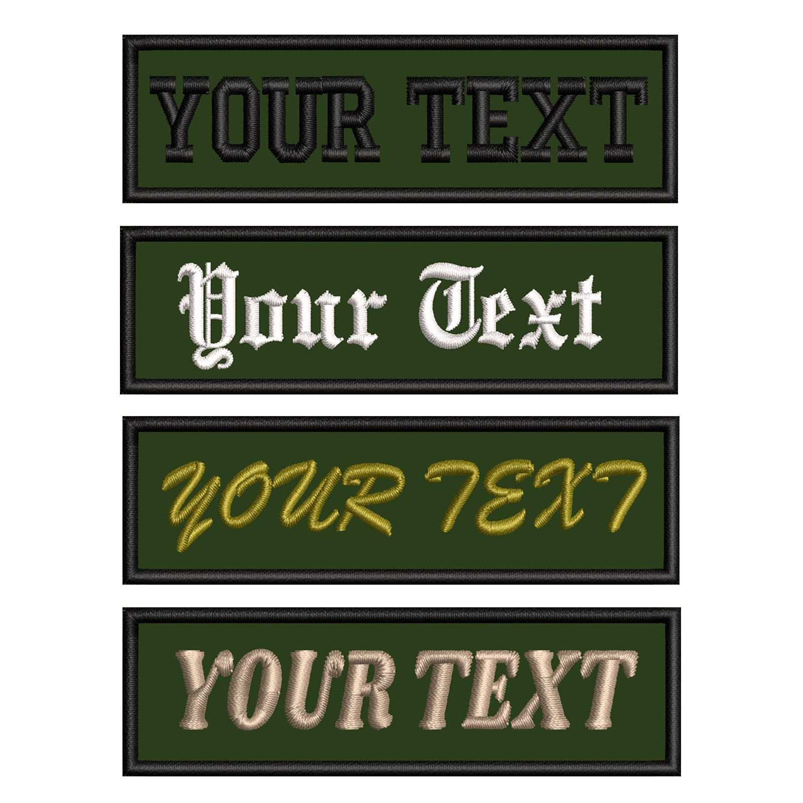 2 Pcs Custom Personalised Military Rocker Rider Motorcycle Biker Embroidery Name Tag Tactical Name Patch for Camouflage Uniform Jacket Hoodie Backpacks Vest Work Shirts Clothing (Army Green)