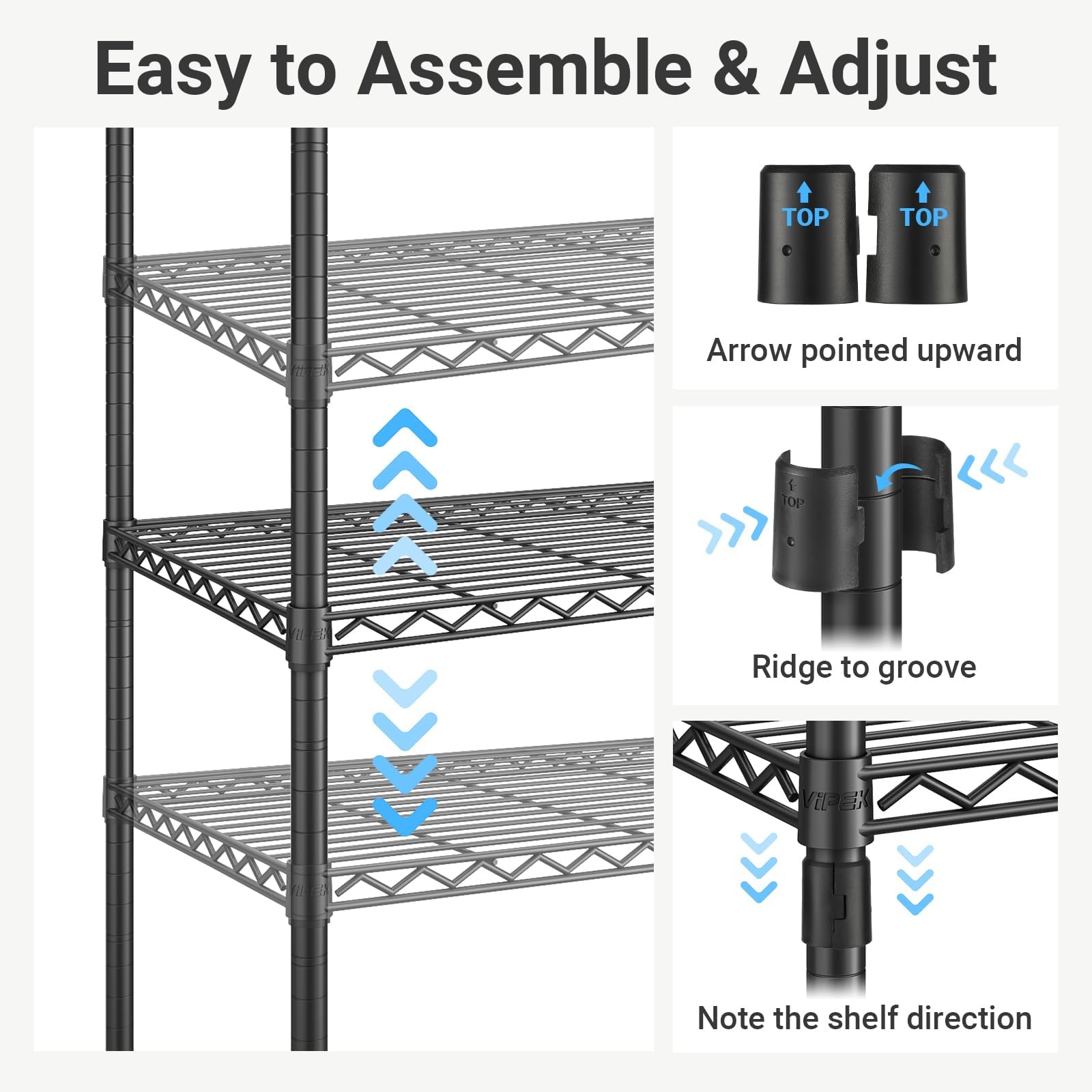 VIPEK V6 Wire Garment Rack Heavy Duty Clothes Rack for Hanging Clothes, Metal Freestanding Closet Wardrobe Rack, 71.2" L x 14.6" W x 76.4" H, Max Load 660lbs, Medium Size (Black)