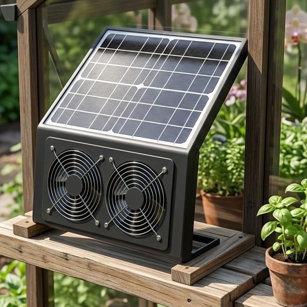 Pannello solare da 15 W 12 V monocristallino ad energia solare pannello solare ventola di scarico con ventola impermeabile IPX7 per esterni serra e giardino