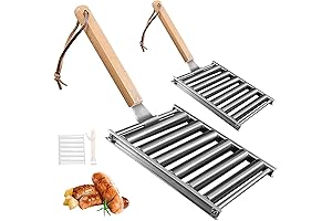 Hot Dog Roller Grill with Long Wood Handle