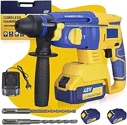 Martelete Rompedor Perfurador 5000bpm 48v 2 Baterias 4000 mAh