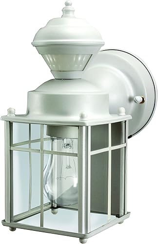 Heathco Hz-4132-MW linterna de seguridad estilo misión con sensor de movimiento, color blanco