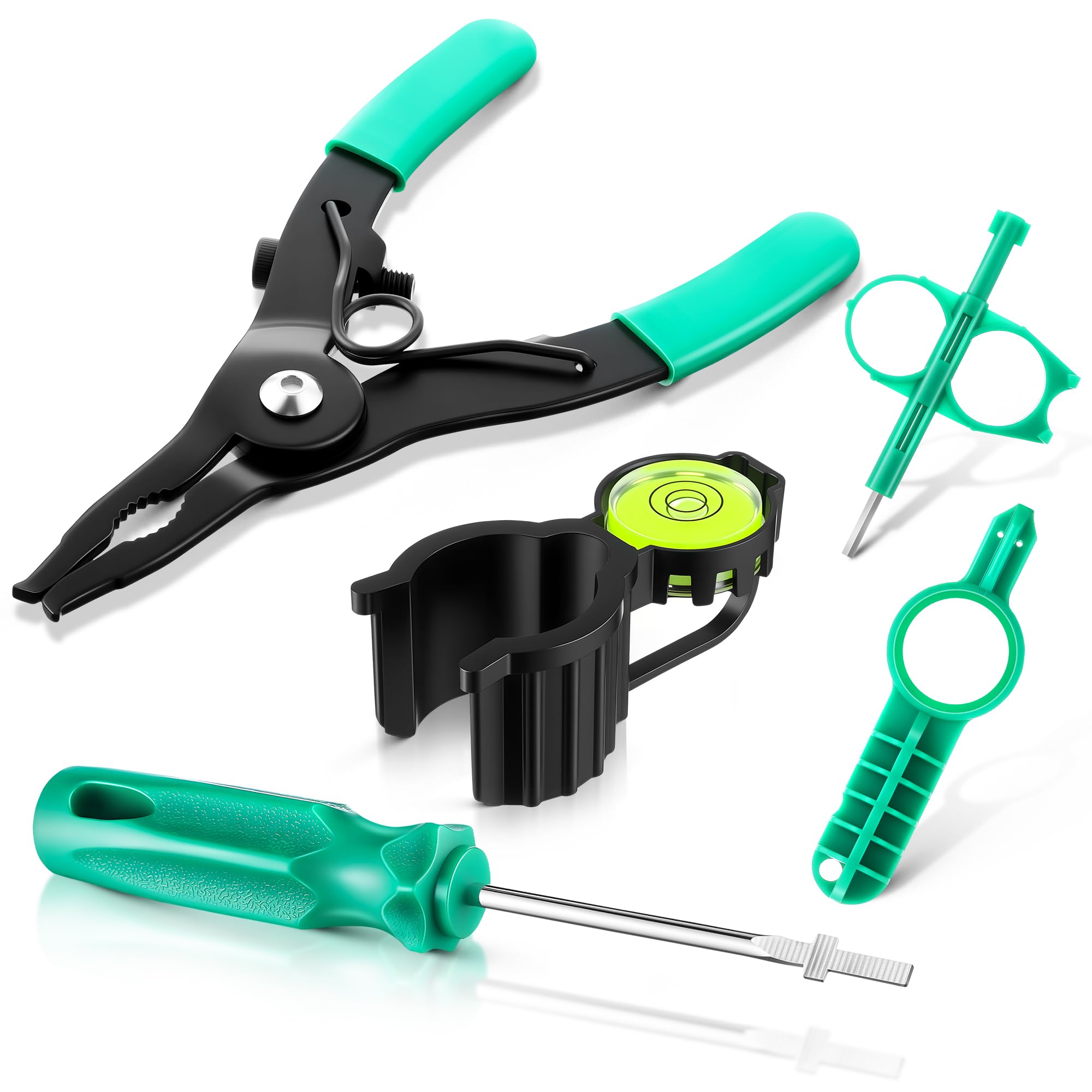 Photo 1 of Gulfmew 5 Pack Sprinkler Head Tool Kit Compatible with RainBird Hunter Sprinkler Head, Hold Up Tool with Bubble Level, Rotor Adjustment Tackle, Nozzle Insertion Collar for Lawn Irrigation System