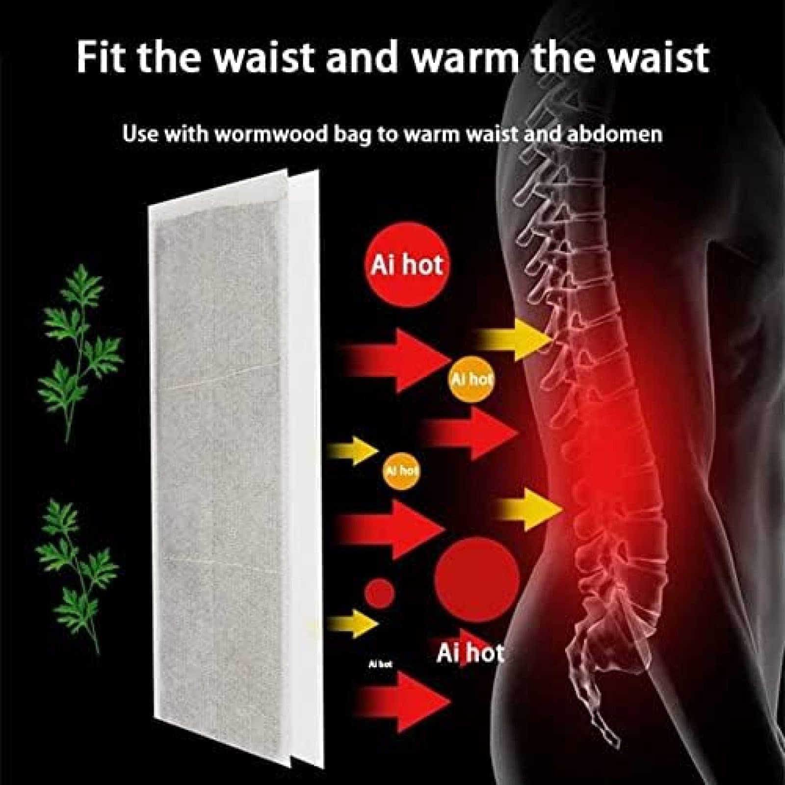 Almohadillas Térmicas, Terapia Calentada, Envoltura Lumbar, Cinturón De Masaje De Cintura Calentado con Batería para Espalda, Abdomen, Estómago Artrítico Y Calambres Menstruales, Alivio del Dolor,