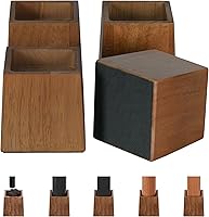 TQVAI Heavy Duty Wooden Bed Risers 4-Pack, 2200 lbs Capacity, 4 Inch Lift with 1-Inch Anti-Fall Edge & Non-Slip Pads, Retro Brown