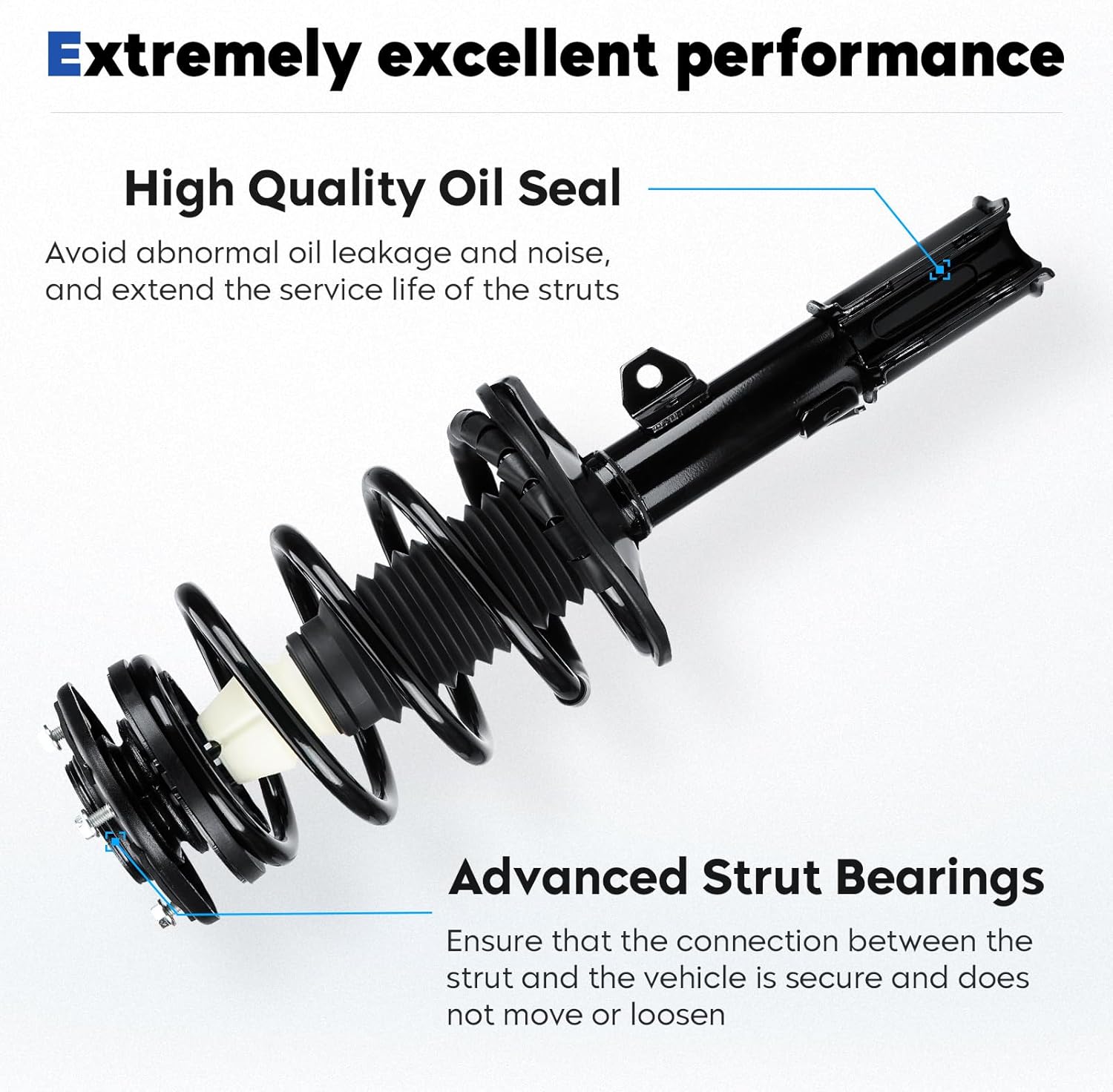 Front Complete Struts Assembly w/Coil Spring Shock Absorber Compatible with 2003-2008 Toyota Corolla, Replace for 172114 172115, 2Pcs