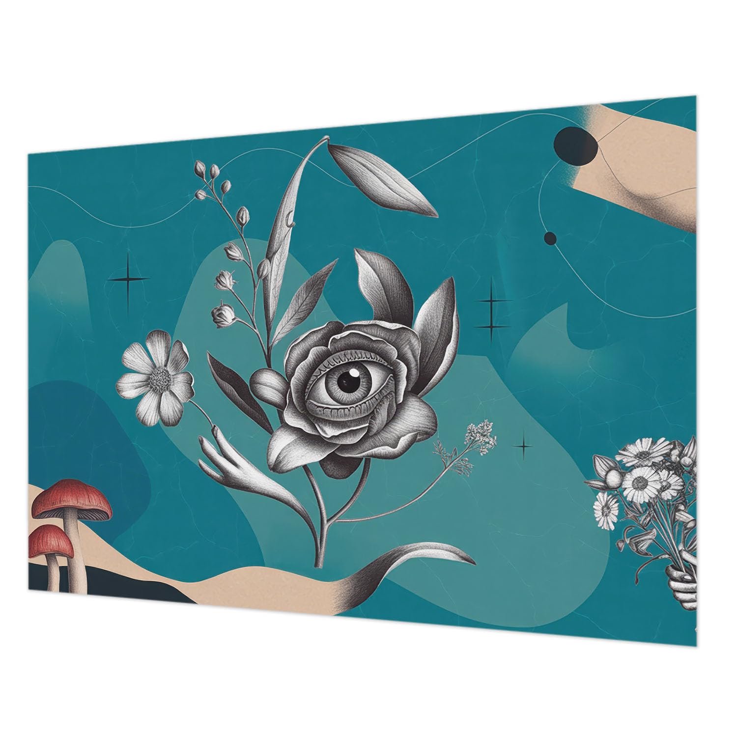 Tapisserie intissée facile à nettoyer pour salon - Décoration murale fleur 208x146