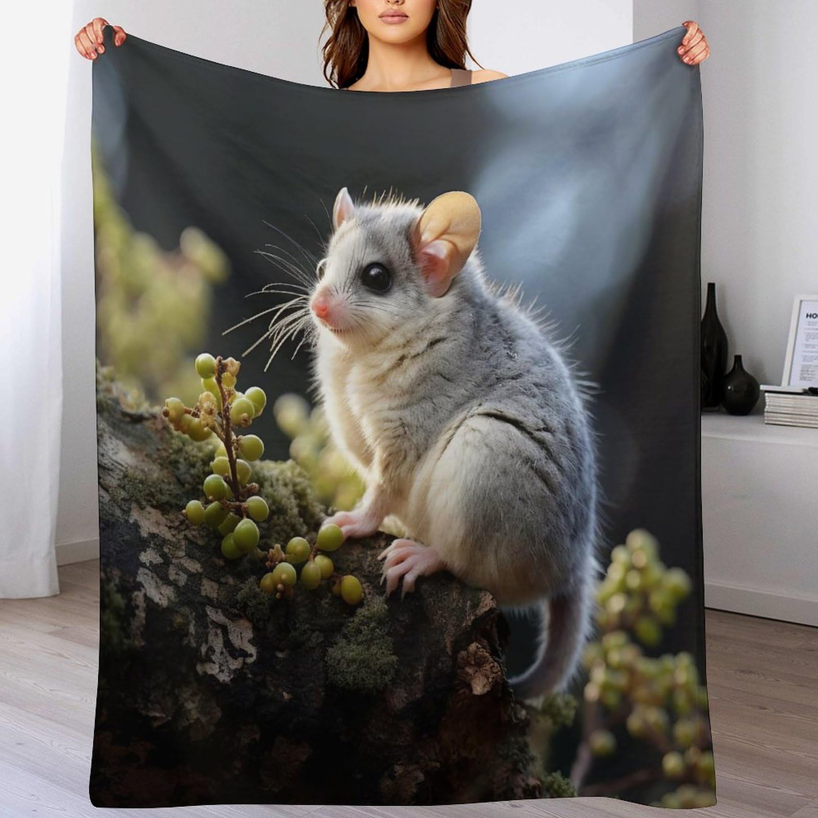 Couverture canapé hamster en flanelle géante 180x200cm plaid chaud
