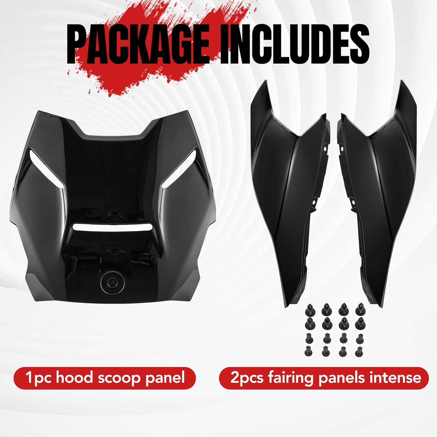 A & UTV PRO Ryker Fairing Panels & Hood Panel Epic Kit for Can-Am All Ryker Models, Hood Scoop Accent Side Panel Accessories, Replace OEM # 219400877, 219400803, Black, 3PCS