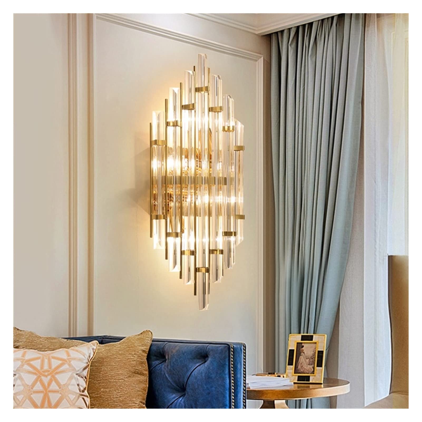 VDOQTLJT Wall lamp Minimalist Lamps Crystal Gold Indoor Light Compatible with Living Room Bedroom Bedside - Porch LED Sconce Lampara Pared(C)