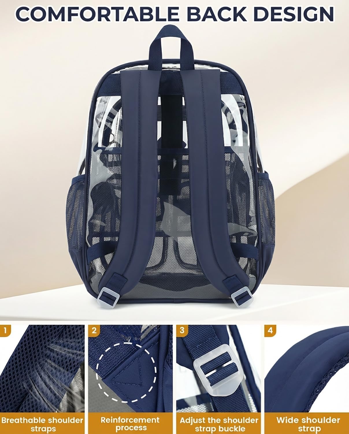 Clear Backpack Heavy Duty Girls Boys