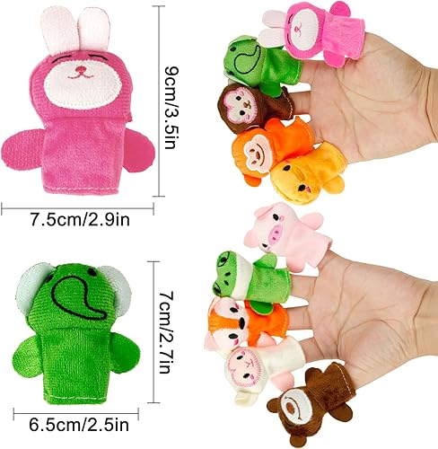Miniatura 5 de Sealive 10 marionetas de dedo para niños pequeños, juguetes de terciopelo suave de animales del bosque, perfectos para juegos de rol, aprendizaje en