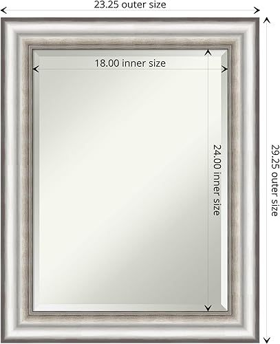 Miniatura 4 de Amanti Art Espejo de pared, espejo de marco plateado para decoración de pared o para usar como espejo de baño para sobre el fregadero (29.25 x 23.25