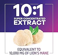Vista 3 de Lions Mane Supplement Capsules 10,000mg - 10:1 Extract - Extra Strength Lion’s Mane Mushroom - Superfood for Memory & Focus Support, Brain, Immune