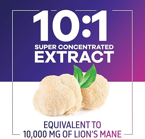 Miniatura 3 de Cápsulas de hongos de melena de león de 10,000 mg - Cápsulas de suplemento de melena de león para apoyo de memoria y enfoque, cerebro, apoyo a la