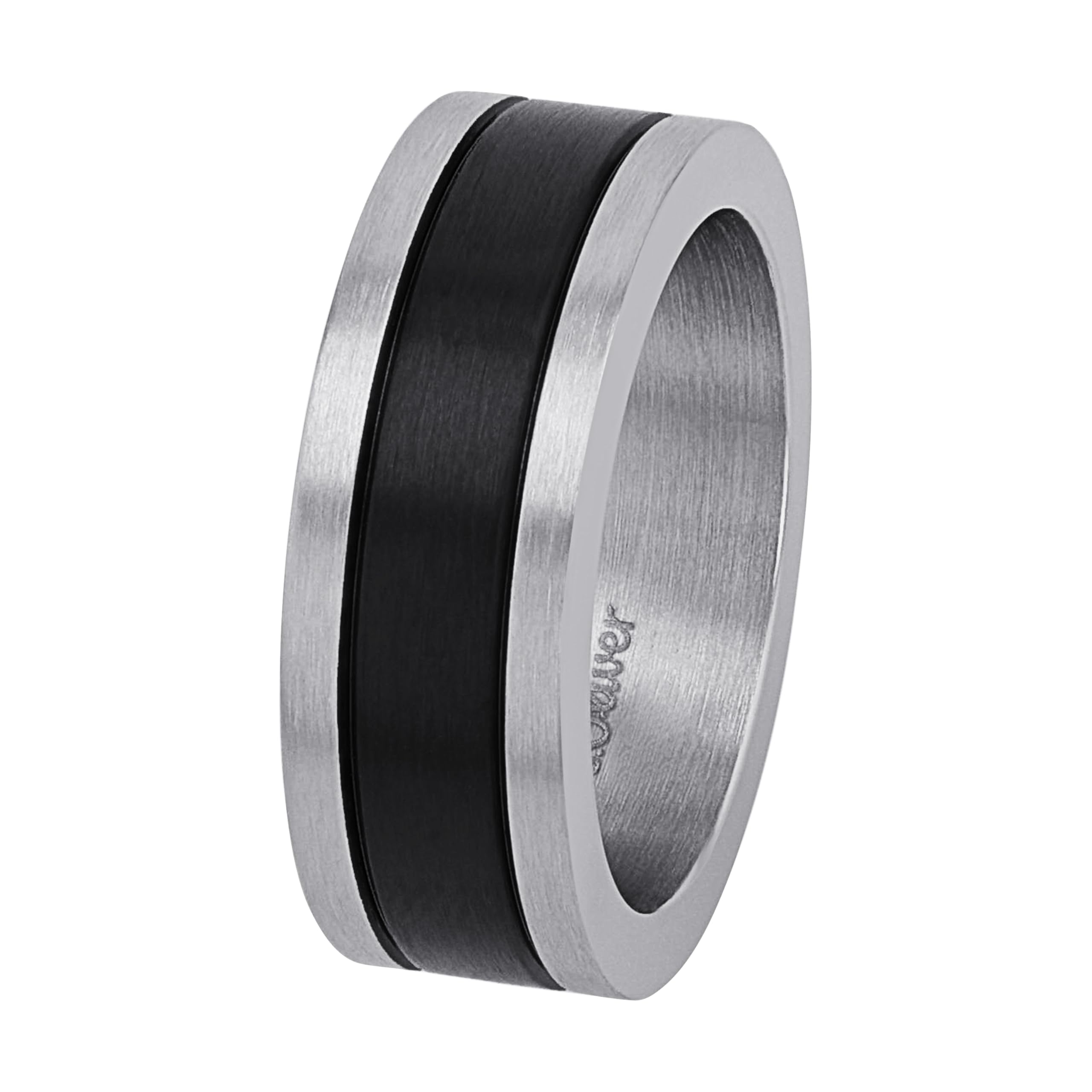 s.Oliver Ring für Herren, Edelstahl IP schwarz, Größe: 64/20 – Ansicht 2