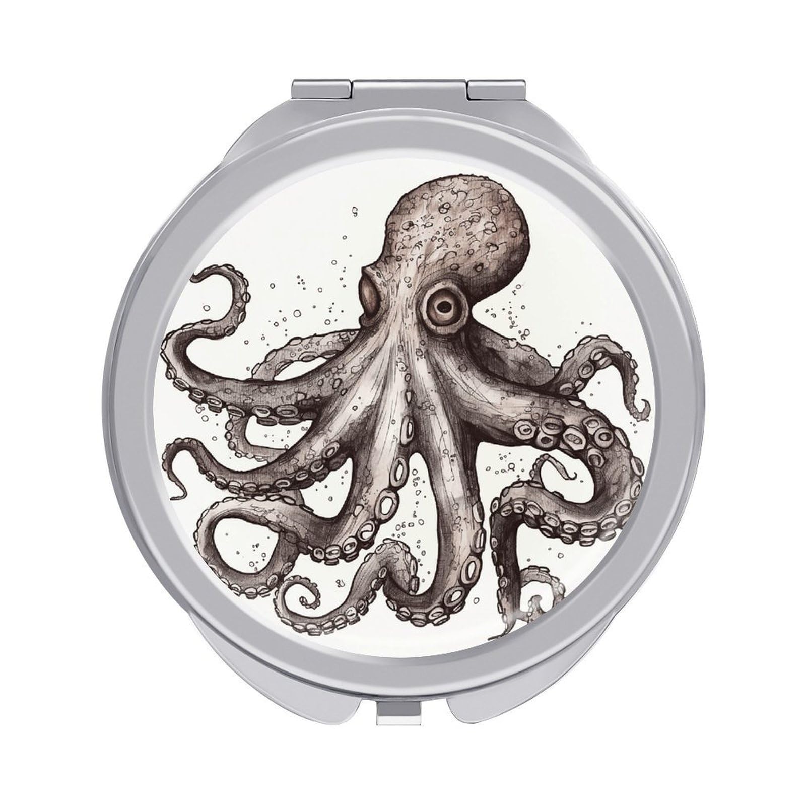 FekiLoot Octopus Travel Makeup Mirror 2 X /1 X Magnifying Slim Pocket Mirrors Compact for Purse Travel Makeup Mirrors for Pocket, Handbag, Purse Women Gift