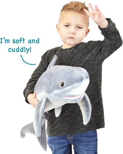 Miniatura 3 de Sammy The Shark - Peluche de 34 pulgadas de largo, color blanco