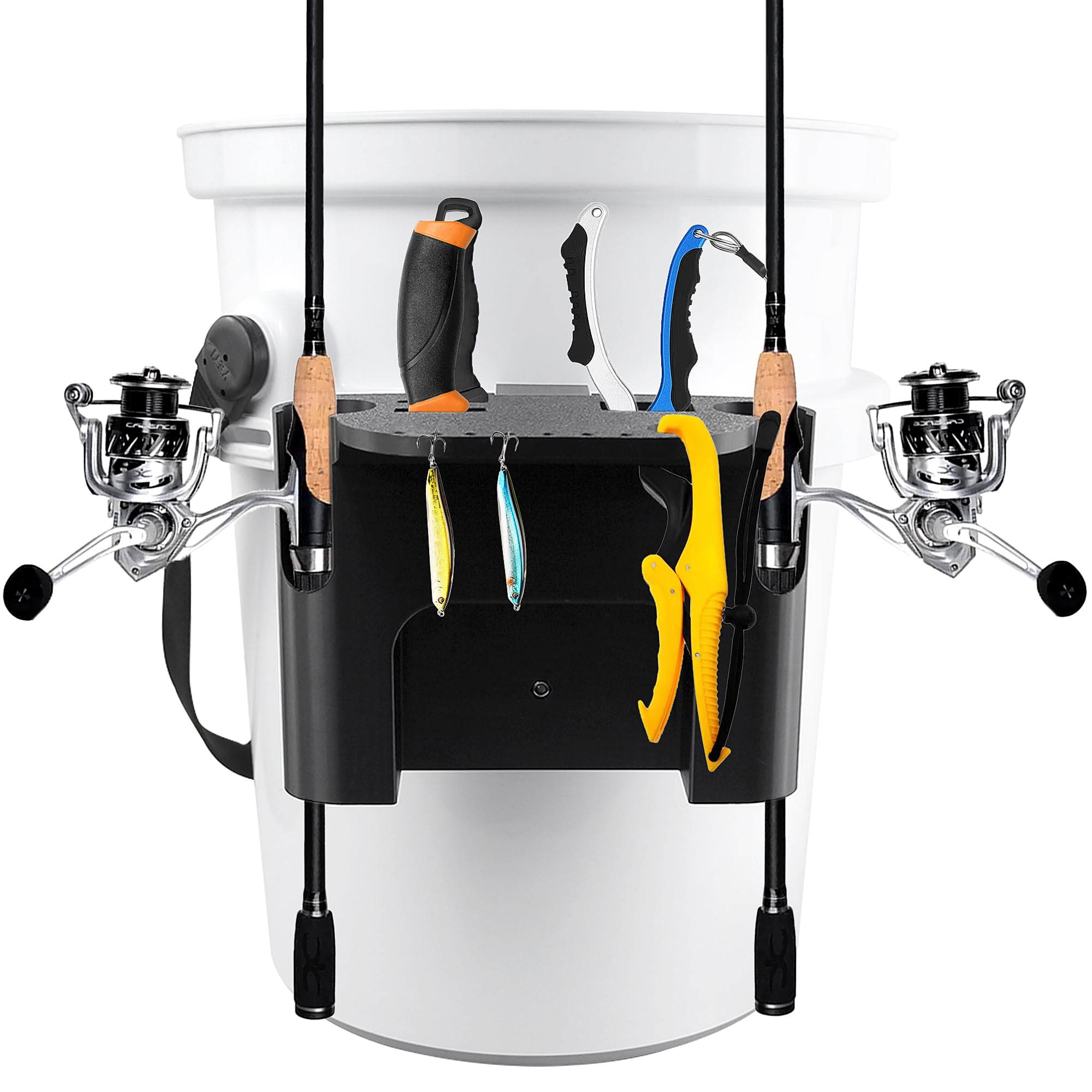 Fishing Rod Holder Accessories Fits for YETI Loadout 5-Gallon Bucket,Bucket Fishing Rod Holder,All-in-One Fishing Organizer for YETI Bucket Accessories : Sports & Outdoors