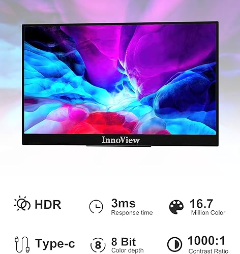 Miniatura 2 de InnoView Paquetes de monitores portátiles y de computadora 156 pulgadas y 27 pulgadas 2 unidades FHD 1920 x 1080p bisel delgado de 178 de visión