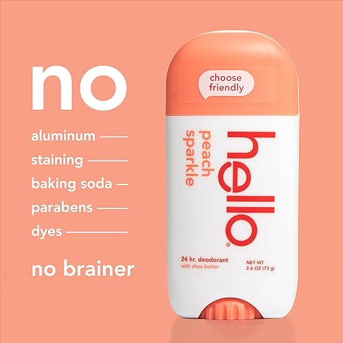 Miniatura 6 de Hello Peach - Desodorante sin aluminio para mujeres y hombres, fragancia natural, dermatológicamente probado, sin bicarbonato de sodio, sin