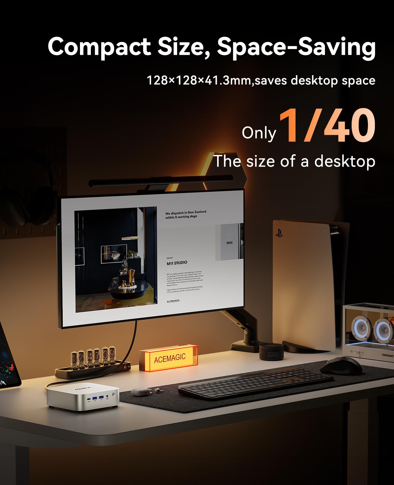 ACEMAGIC W1 Mini PC AMD Ryzen 7 H 255 (8C/16T, hasta 4,9 GHz), 32 GB DDR5 1TB NVMe SSD Mini Ordenador, AMD Radeon 780M, 8K HD Vision, WiFi 6, BT 5.2, Win 11 Pro, Micro Desktop Computer Compacto — view 9