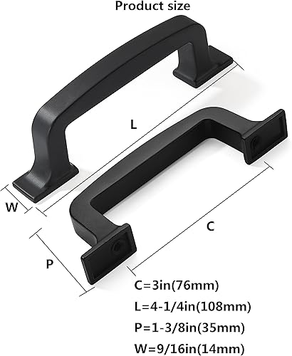 Miniatura 2 de khtumeware Paquete de 20 manijas de gabinete de 3 pulgadas, tiradores negros mate con manijas de cajón para gabinetes