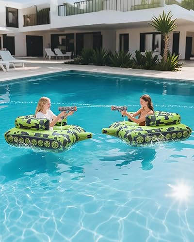 Miniatura 6 de Automatic Electric Water Gun with Pool Floats,Funny Inflatable Tank Pool Floaties for Pool Party,with Powerful Squirt Guns
