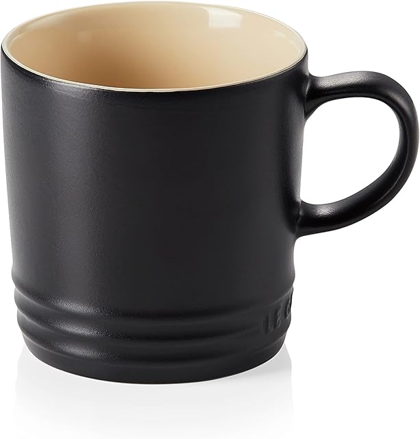 Le Creuset Stoneware Coffee Mug, 350 ml, Matte Black, 70302350000002