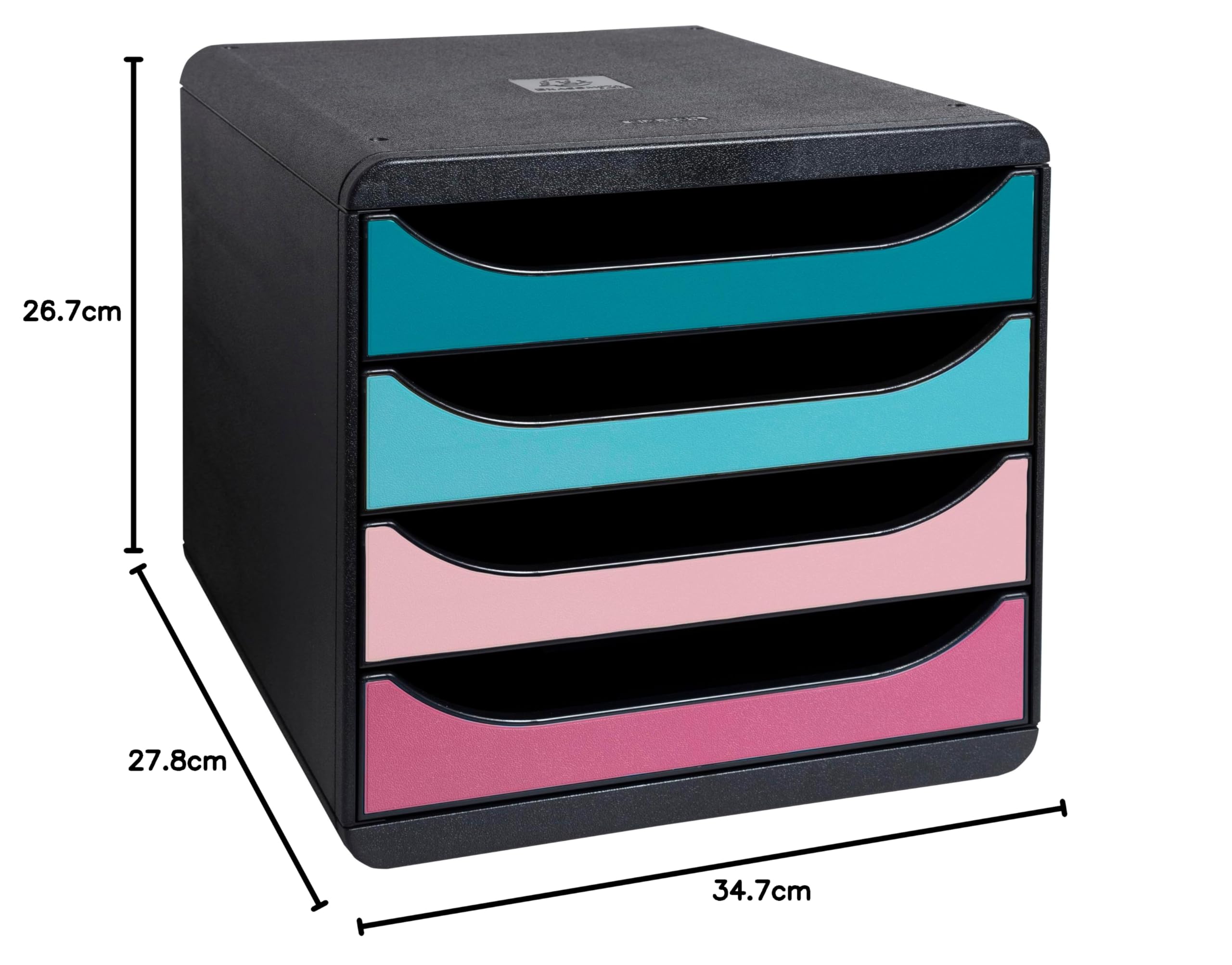 Exacompta - Rif. 310606D - Modulo di archiviazione, BIG-BOX Skandi, 4 cassetti per documenti A4+, dimensioni esterne: profondità 34,7 x larghezza 27,8 x altezza 26,7 cm